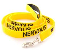 Dexil Nervous Jaune Couleur Coded Nylon 1,2m mètres matelassé de Chien Laisse poignée (Give Me Space) prévient Les Accidents en avertissant Les Autres de Votre Chien à l'avance