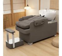 Dexinhdh Ensemble Bac À Shampoing Et Fauteuil pour Salon, Unité De Lavage avec Repose-Pieds Séparé, Station De Lavage Capillaire Étanche pour Coiffeurs, Spas, Barbiers(Dark Gray)