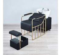 Dexinhdh Ensemble Bac À Shampoing Et Fauteuil pour Salon - Unité De Lavage Inclinable avec Repose-Pieds Indépendant Et Pieds en Métal - Rembourrage en Mousse Haute Résilience(B)