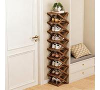 Dexinhdh Étagère À Chaussures en Bambou, Organisateur De Rangement Vertical Pliable, Colonnes en Forme De X, Étagère Étroite Et Peu Encombrante, sans Montage, Idéale pour L'entrée(A,9 Tier)