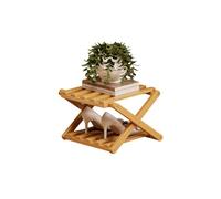 Dexinhdh Étagère À Chaussures, Organisateur De Rangement Vertical Pliable, Étagère en Bambou sans Montage, Étagère Étroite Peu Encombrante, Idéale pour Le Salon, La Salle De Bain(A,2 Tier)