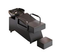 Dexinhdh Fauteuil De Barbier avec Bac À Shampoing, Fauteuil De Barbier Classique avec Repose-Jambes Et Appui-tête, Bac À Shampoing en Céramique avec Repose-Pieds Séparé(E)