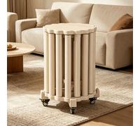 Dexinhdh Lot De 4 Tabourets Empilables, Ensemble 4-en-1 Composé d'une Table Et De Tabourets Gigognes, avec roulettes Et Patins Antidérapants, Table De Chevet sans Montage(E)
