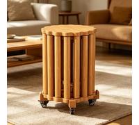 Dexinhdh Lot De 4 Tabourets Empilables, Ensemble 4-en-1 Composé d'une Table Et De Tabourets Gigognes, avec roulettes Et Patins Antidérapants, Table De Chevet sans Montage(D)
