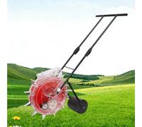 Dexinhdh Semoir Manuel À Pousser, Semoir De Jardin À Rouleaux avec Trémie Transparente Et Roue, Bec De Canard en Acier Inoxydable, pour Le Semis Manuel du Soja, des Arachides(6 nozzles)