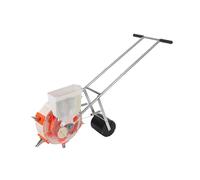 Dexinhdh Semoir Manuel en Métal avec Molette De Pression, Semoir Portable avec Trémie Transparente Et Bec De Canard Renforcé, Profondeur Réglable, pour Le Soja Et Le Maïs(5 nozzles)