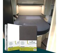 Dexitex - Drap Housse Camping Car - Lit Central - Caravane Matelas - lit Queens- Lit Caravane - Lit Camping Car - Oeko-Tex - 100% Coton - Anthracite - (135-160cmx190-210cm)