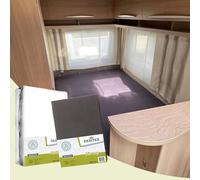 Dexitex - Draps pour Camping Car 2 pièces - 1 Drap Housse + 1 Protège Matelas - pour Camping Car Matelas - Oeko-Tex - 100% Coton - Angle Gauche - Grise - (135-160cmx190-210cm)