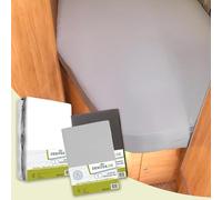 Dexitex - Ensemble - Lit français - 1 Protège Matelas Molton en Flanelle + 2 Drap Housses (Gris Clair+Anthracite) pour Camping Car - Oeko Tex - 100% Coton - Angle Gauche (135-160cmx190-210cm)