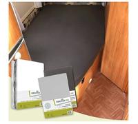Dexitex Ensemble Literie 3 Pièces Camping-Car, Draps-Housses Gris et Anthracite, Molton Angle Droit MultiFit