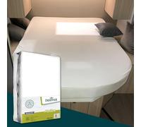 Dexitex - Molton - Protège Matelas - Camping Car - Central - Caravane Matelas - Queens- Lit Caravane - Lit Camping Car - Oeko-Tex - 100% Coton - Blanc - (135-160cmx190-210cm)