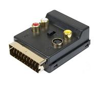 Dexlan 107210 Adaptateur Péritel M/F 3 x RCA + S-Vidéo Interrupteur signal In/Out