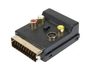 Dexlan 107210 Adaptateur Péritel M/F 3 x RCA + S-Vidéo Interrupteur signal In/Out