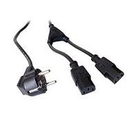 Dexlan 808410 câble électrique Noir 1,8 m Prise d'alimentation type F Coupleur 2 x C13