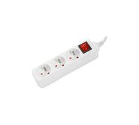 Dexlan Multiprise 808537 – 3 prises avec interrupteur – 4 m – Blanc