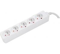 Dexlan 808545 Intérieur 5sortie(s) CA 4m Blanc multiprise - Multiprises (Blanc, Blanc, 4 m)
