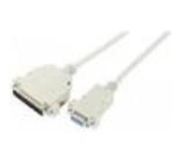 Cordon série Null Modem DB9F à DB25M - 1,80m
