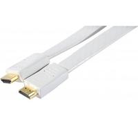 Dexlan Câble HDMI haute vitesse plat blanc 3 m