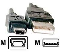 Dexlan - Câble USB - USB (M) pour mini USB type B (M) - USB 2.0 - 1.5 m - noir