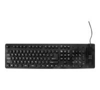 DEXLAN Clavier souple et étanche USB-PS/2 (Noir) Noir G