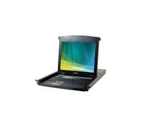 DEXLAN console LCD KVM cat5 4 ports + dongles VGA-USB 30 mètres