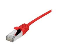 Dexlan - Cordon de raccordement - RJ-45 (M) pour RJ-45 (M) - 50 cm - 4.8 mm - SFTP - CAT 6a - sans halogène, sans crochet - rouge