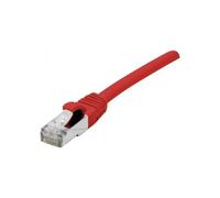 Dexlan - Cordon de raccordement - RJ-45 (M) pour RJ-45 (M) - 50 cm - SFTP, PiMF - CAT 7 (câble)/CAT 6a (connecteurs) - sans halogène, sans crochet - rouge