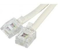 Cordon téléphonique RJ12 / RJ12 ivoire - 15 m