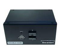 DEXLAN KVM 2 ports double écran HDMI 4K / USB 2.0 + câbles