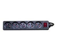 Dexlan Multiprise 5 prises avec interrupteur – 1,5 m – 3680 W – noir