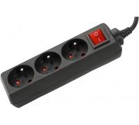 DEXLAN Multiprise 3 prises avec interrupteur 4 m Noir