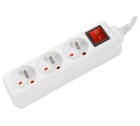 DEXLAN Multiprise 3 prises avec interrupteur blanche - 0,8 m