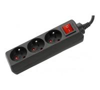 DEXLAN Multiprise 3 prises avec interrupteur 4 m Noir