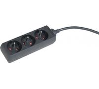 DEXLAN Multiprise 3 prises sans interrupteur noire - 1,5 m