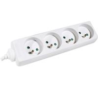 DEXLAN Multiprise 4 prises sans interrupteur blanche - 0,8 m