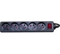 DEXLAN Multiprise de 5 prises avec interrupteur noire - 4,0 m - Neuf