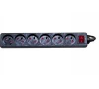 DEXLAN Multiprise 6 prises avec interrupteur noire - 4,0 m