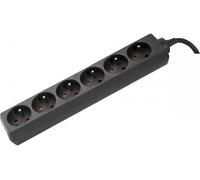 DEXLAN Multiprise 6 prises sans interrupteur noire - 1,5 m