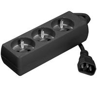 Dexlan Multiprise spécial pour Onduleurs avec 3 prises Europa Noir