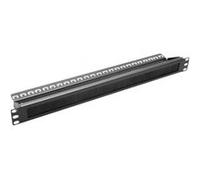 Dexlan Passe-câbles avec brosse 1U 19" avec support Noir