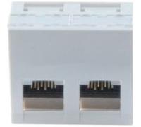 DEXLAN Plastron 45X45 incline 30° 2 ports RJ45 cat 6 stp