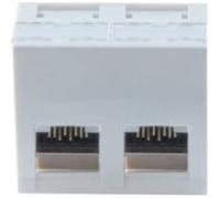 Plastron 45X45 incline 30° 2 ports RJ45 cat 6A stp