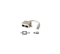 deXlan - Répartiteur de réseau - RJ-45 (M) pour RJ-45 (F) - 10 cm - CAT 5