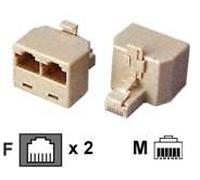 deXlan - Répartiteur téléphonique - RJ-12 (F) pour RJ-12 (M)