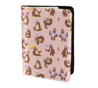 Dexnel 1 étui de passeport mignon avec impression paresseux pour voyage, femmes et hommes, housse de passeport mignonne