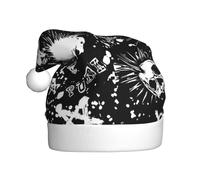 Dexnel Bonnet d'hiver chaud blanc punk imprimé crâne 1 pièce unisexe cadeaux de Noël adulte vacances sapin de Noël chapeau de Père Noël
