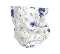 Dexnel Cache-cou multifonction avec motif fleurs et bleuets et marguerites, masque élastique pour le visage, protection contre le vent