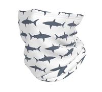 Dexnel Cache-cou multifonction avec motif poisson et requin, masque élastique pour le visage, protection contre le vent