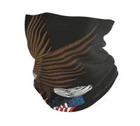 Dexnel Cagoule multifonctionnelle avec motif aigle patriotique des États-Unis avec drapeau américain, cache-cou, masque élastique, protection contre le vent