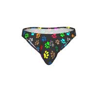 DEXNEL Culotte bikini pour homme imprimée patte de chien coloré, culotte sexy à poche bombée, culotte extensible taille basse pour homme, Noir , M